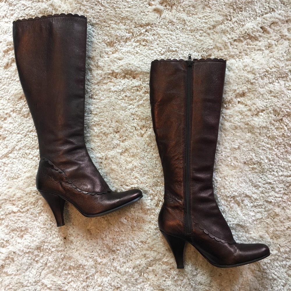 Dani Black metallic brown tall boots